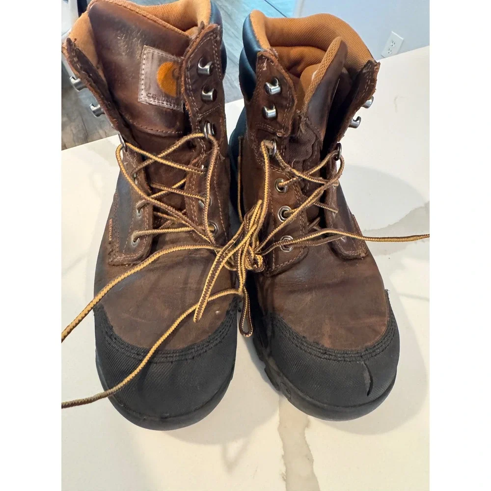 Carhartt‎ Mens Brown Waterproof Composite Toe Work Boots Size 8.5W EH